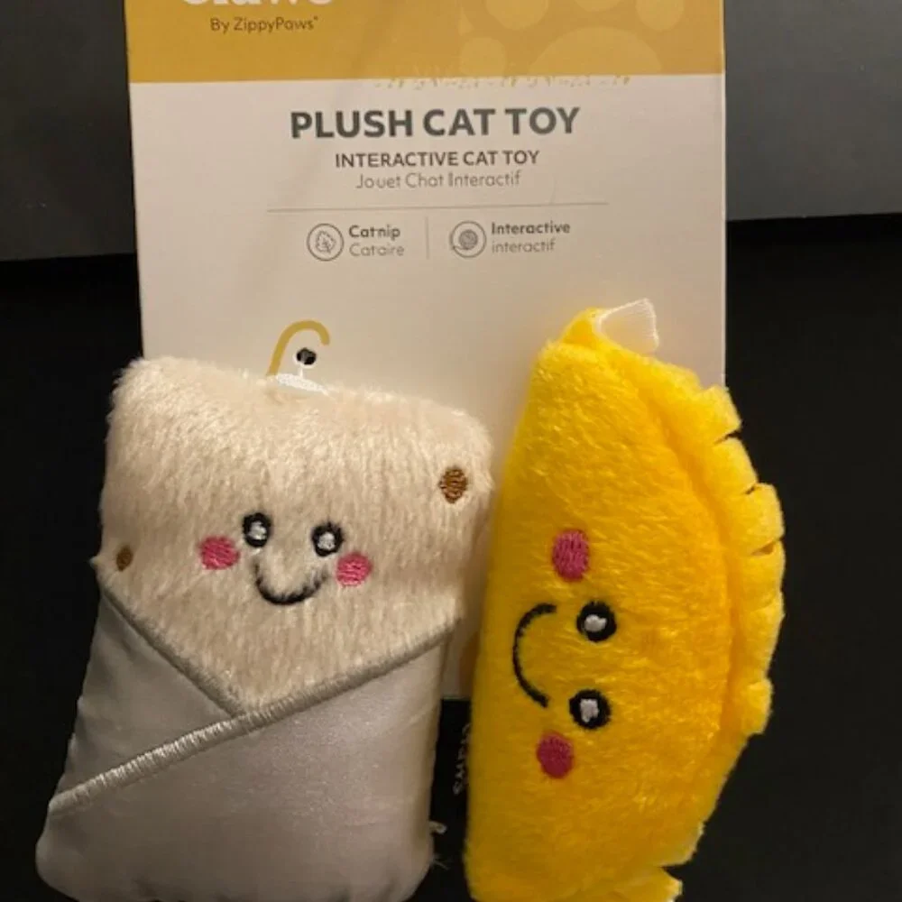 Zippy Claws: Interactive PLUSH CAT TOY *Taco and Burrito* 2 Pack
